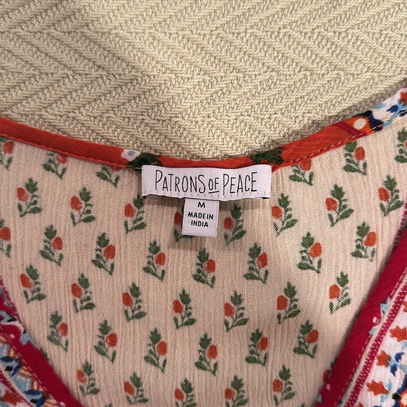 Patrons of Peace Red and White Sleeveless Scoop Neck Tank Top - Picture 2 of 5